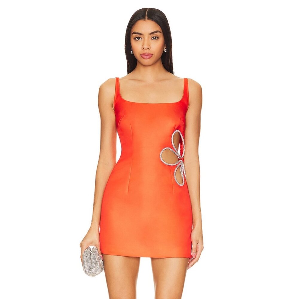 Sau Lee Orange Cutout dress